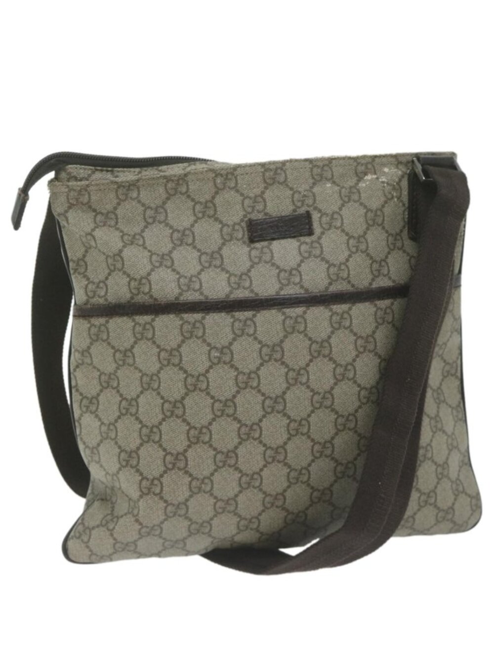 GUCCI GG Supreme Shoulder Bag PVC Beige 141626